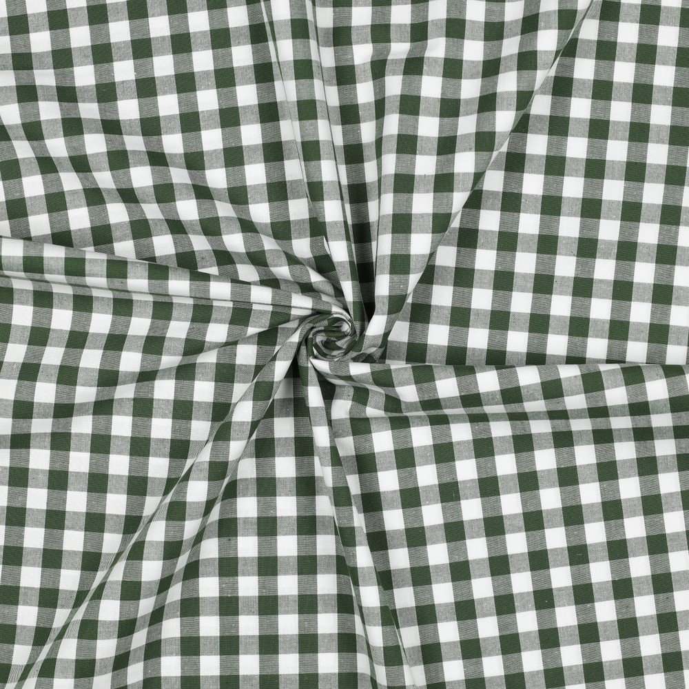 Popeline Fio Tinto Xadrez – Verde e Branco 9 mm vvv Popeline Fio Tinto Xadrez – Verde e Branco 9 mm - Image 1