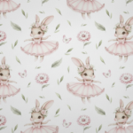 Popeline Páscoa Coelha Bailarina - Branco