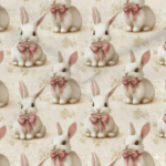 Popeline Páscoa Coelhinho Laçinho - Rosa