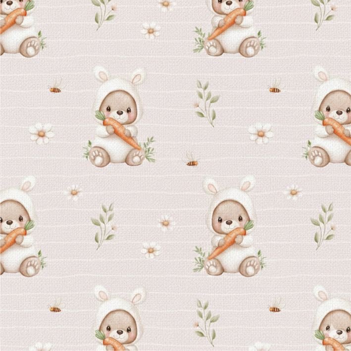 Popeline Páscoa Coelhinho e Cenoura - Rosa Popeline Páscoa Coelhinho e Cenoura - Rosa - Image 1