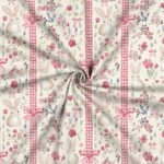 Popeline Páscoa Coelhinho e Flores - Pérola - Image 2