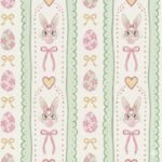 Popeline Páscoa Coelhinho e Ovos - Branco