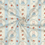 Popeline Páscoa Coelhinhos Ricas - Pérola e Azul - Image 2