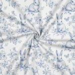 Popeline Páscoa Coelhinhos - Azul - Image 2