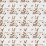 Popeline Páscoa Coelho e Ovos - Branco