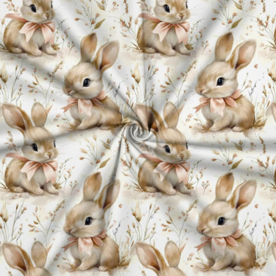 Tecido Popeline Pascoa Coelhos 2 Violet Fabrics