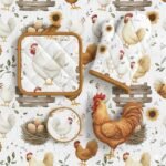 Popeline Páscoa Galinha - Branco - Image 3