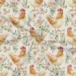 Popeline Páscoa Galinhas - Cru - Image 2