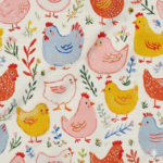 Popeline Páscoa Galinhas - Pérola