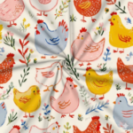 Popeline Páscoa Galinhas - Pérola - Image 2