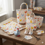 Popeline Páscoa Galinhas - Pérola - Image 3