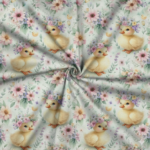 Popeline Páscoa Patinhos e Flores - Branco - Image 2