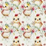 Popeline Páscoa Pintainhos - Cru