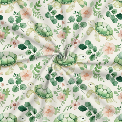 Tecido Popeline Tartaruga Cru v Violet Fabrics