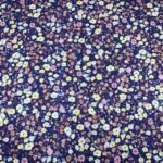 Seda Crepe – Floral – Amarelo / Azul