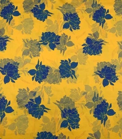 Seda Crepe – Floral – Amarelo