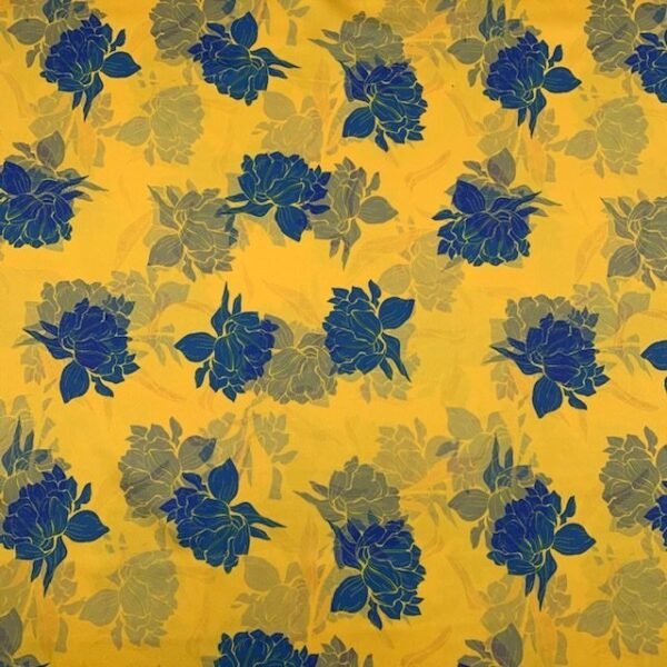 Seda Crepe – Floral – Amarelo