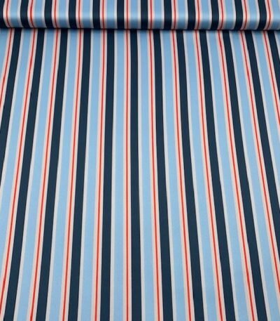 Seda Crepe – Riscas – Azul
