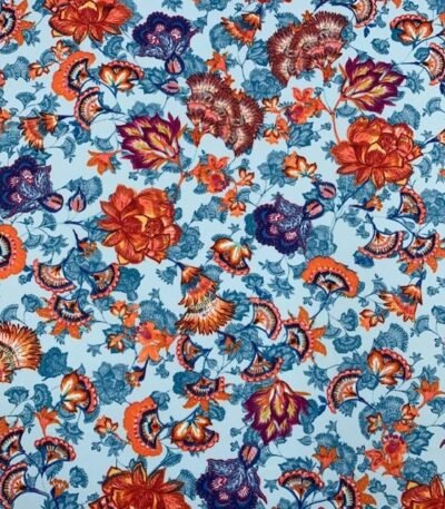 Seda Estampada – Azul Bebé