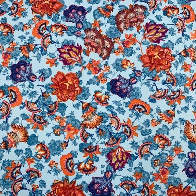 Seda Estampada – Azul Bebé