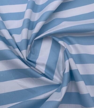 Popeline Riscas – Azul Bebé