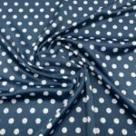 Seda Crepe – Bolas – Azul Marinho