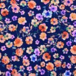 Seda Estampada – Azul Marinho