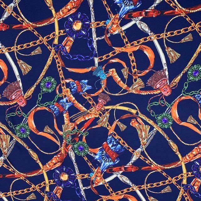 Seda Sarjada – Azul Marinho