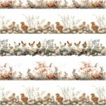 Tecido Decoração Policanvas Barras Animais Páscoa