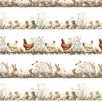 Tecido Decoração Policanvas Barras Animais Páscoa