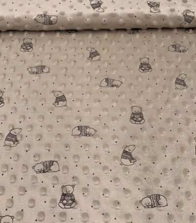 Malha Minky Estampada – Bege Escuro