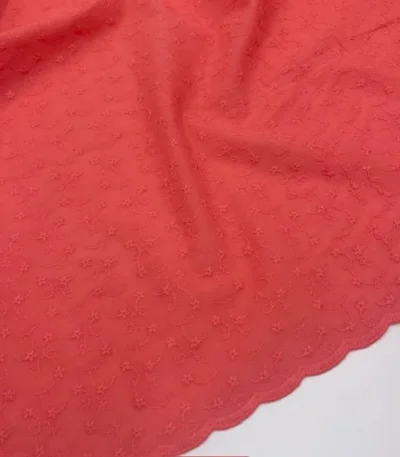 Bordado Inglês – Rosa Coral