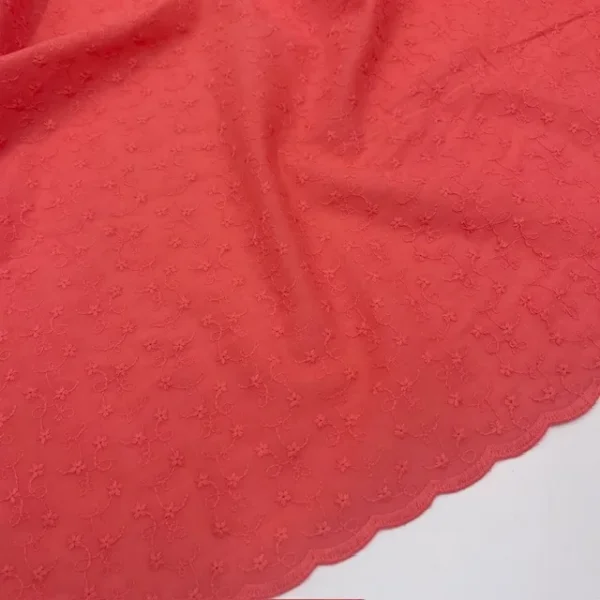 Bordado Inglês – Rosa Coral