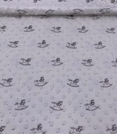 Malha Minky Estampada – Branco