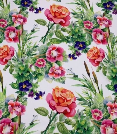 Seda – Floral – Branco
