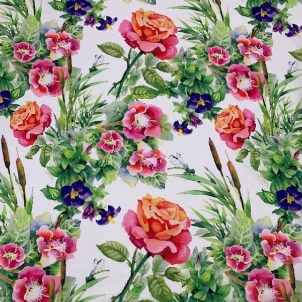 Seda – Floral – Branco