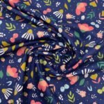 Popeline Winter Flower – Azul Marinho - imagem 2