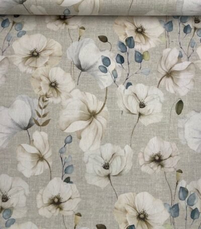 Canvas Digital Flowers – Branco