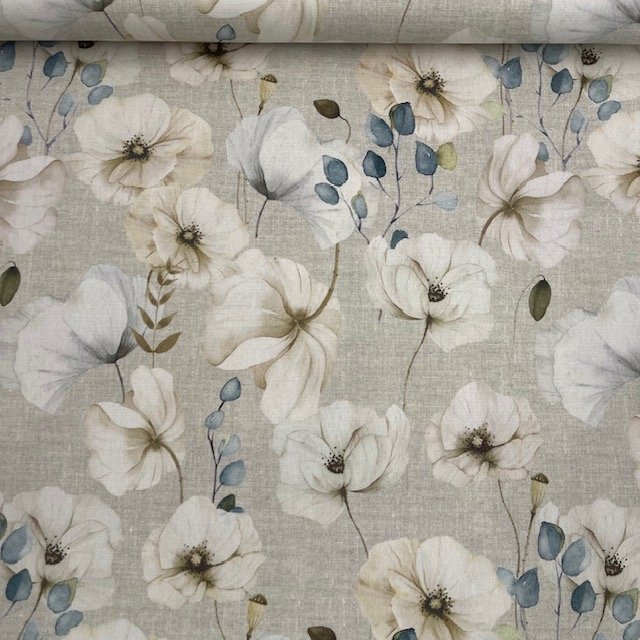 Canvas Digital Flowers – Branco