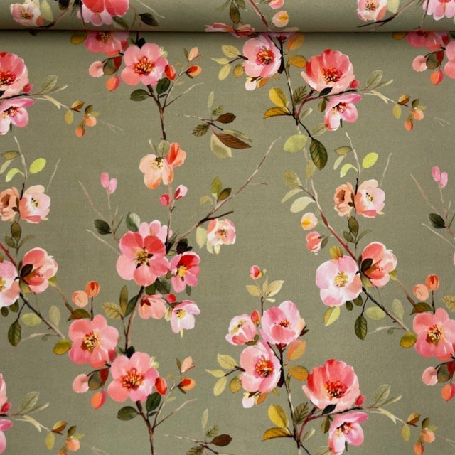 Canvas Digital Flowers – Verde