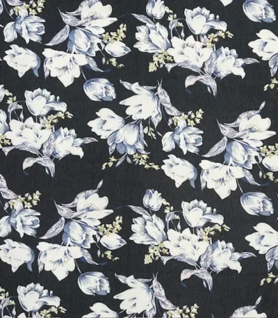 Chiffon Roses – Preto/Azul