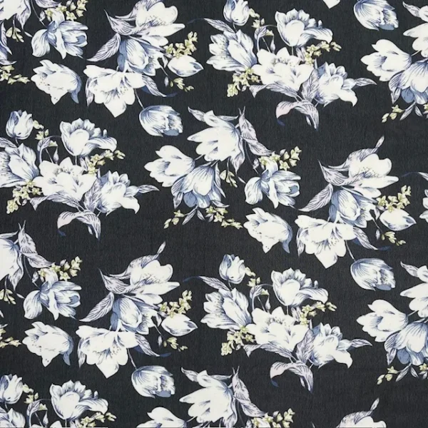 Chiffon Roses – Preto/Azul