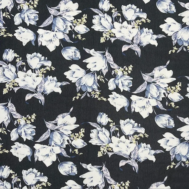 Chiffon Roses – Preto/Azul