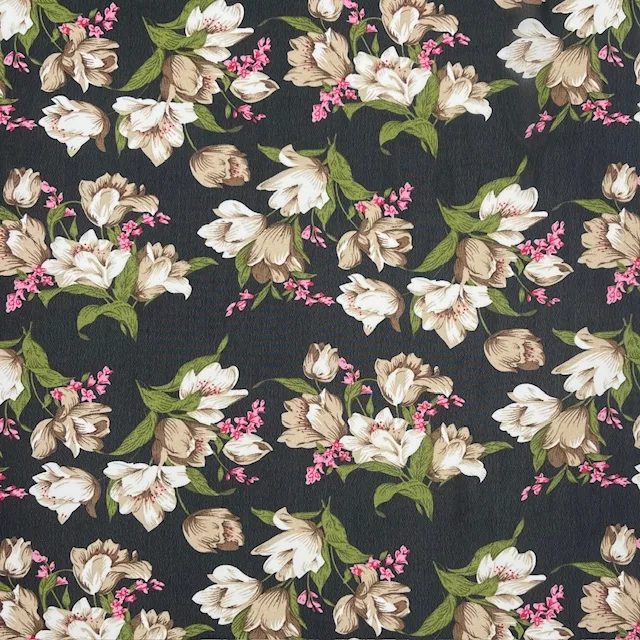 Chiffon Roses – Preto/Bege