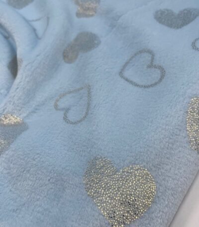 Coralina Estampada Glitter Corações – Azul