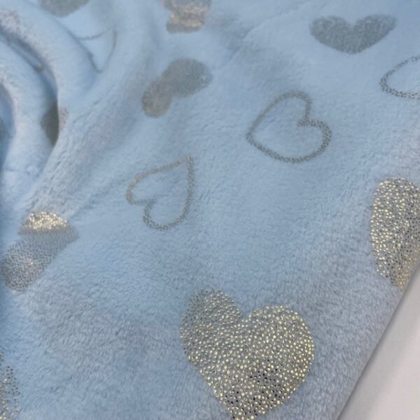 Coralina Estampada Glitter Corações – Azul