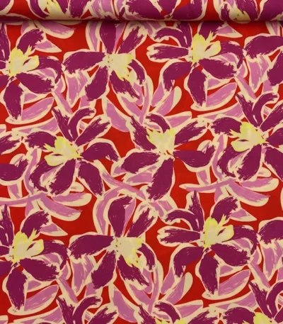 Crepe Twill Flower Pink