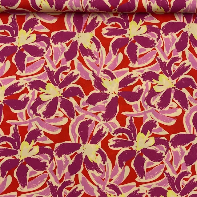 Crepe Twill Flower Pink