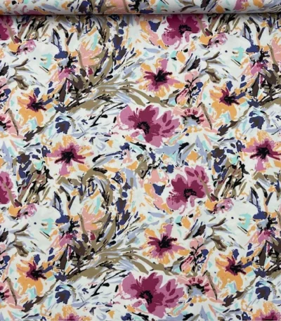 Crepe Twill Paint Flower