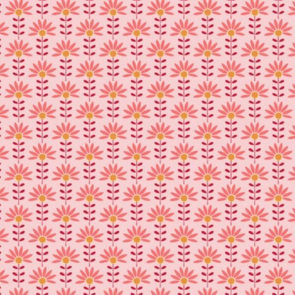 Popeline Resinada Graphic Flower – Rosa